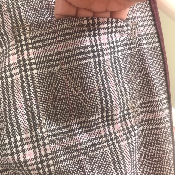 Mother The Insider Plaid Stripe Retro Ankle Pants Plum Pink Brown Orange 24 NWT - Picture 11 of 16
